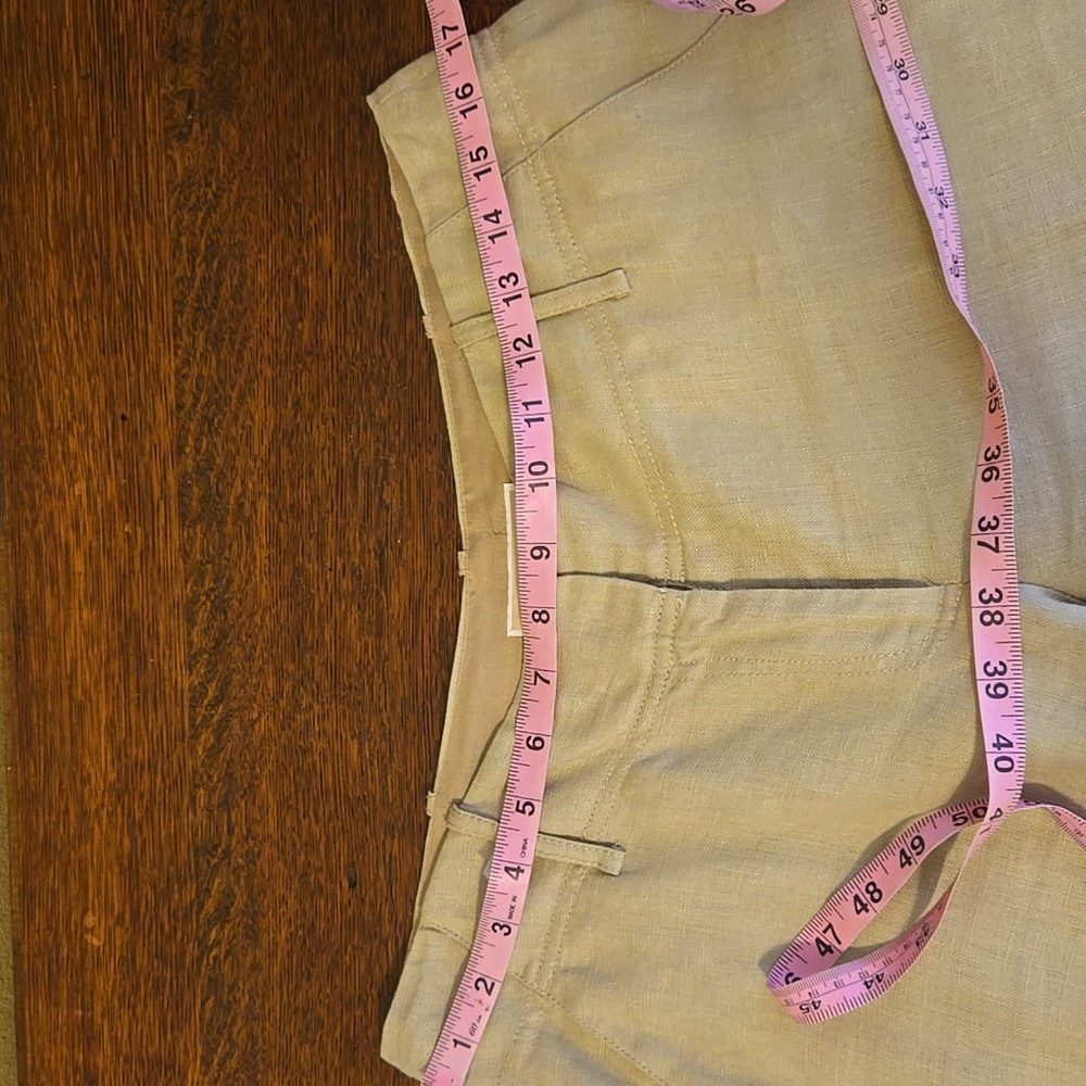 Michael Kors Beige Linen Crop/Capri Trouser Style Pants - Picture 6 of 10